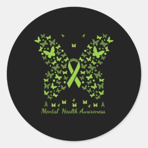 Grüne Multifunktionsblase "Mental Health Awareness Runder Aufkleber