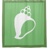 Grüne Muschel Duschvorhang (Vorderseite)