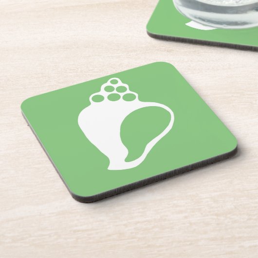 Grüne Muschel Getränkeuntersetzer (Linke Seite)