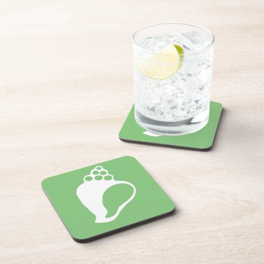 Grüne Muschel Getränkeuntersetzer (Rechte Seite)