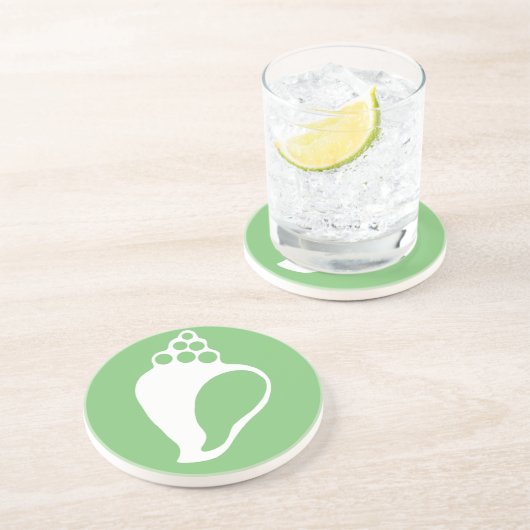 Grüne Muschel Getränkeuntersetzer (Seite)