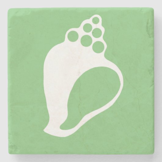 Grüne Muschel Steinuntersetzer (Vorderseite)