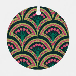 grüne Muschelform-Muster Ornament Aus Metall
