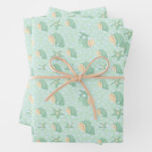 Grüne Muscheln und Blasen Geschenkpapier Set (Beispiel)