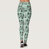 Grüne Musik Leggings (Rückseite)