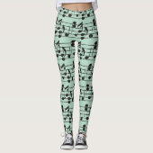 Grüne Musik Leggings (Vorderseite)
