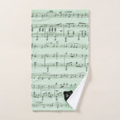 Grüne Musik und griechische Masken im Theater Badhandtuch Set (Handtuch)