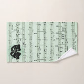 Grüne Musik und griechische Masken im Theater Badhandtuch Set (Handtuch)