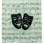 Grüne Musik und griechische Masken im Theater Duschvorhang (Vorderseite)