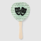 Grüne Musik und griechische Masken im Theater Fächer (Rückseite)
