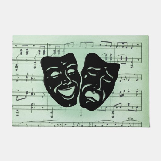 Grüne Musik und griechische Masken im Theater Fußmatte (Vorderseite)