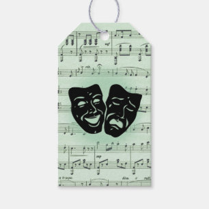 Grüne Musik und griechische Masken im Theater Geschenkanhänger