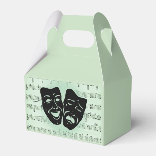 Grüne Musik und griechische Masken im Theater Geschenkschachtel (Vorderseite)