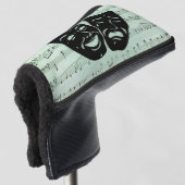 Grüne Musik und griechische Masken im Theater Golf Headcover (3/4 Vorderseite)