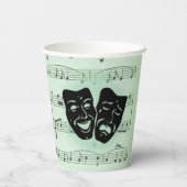 Grüne Musik und griechische Masken im Theater Pappbecher (Rückseite)