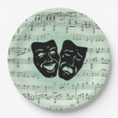 Grüne Musik und griechische Masken im Theater Pappteller (Vorderseite)