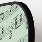 Grüne Musik und griechische Masken im Theater Pickleball Schläger (Linke Seite)