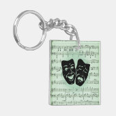 Grüne Musik und griechische Masken im Theater Schlüsselanhänger (Vorderseite links)