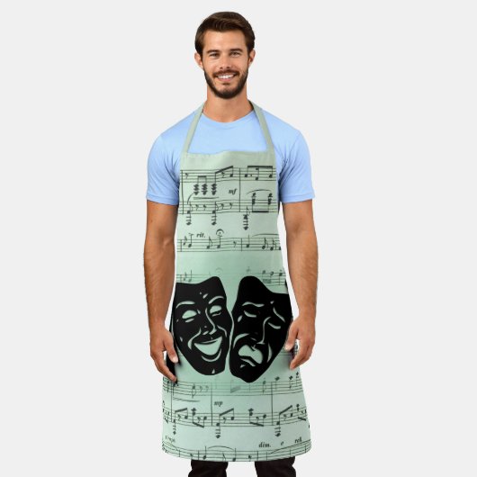 Grüne Musik und griechische Masken im Theater Schürze (Getragen)