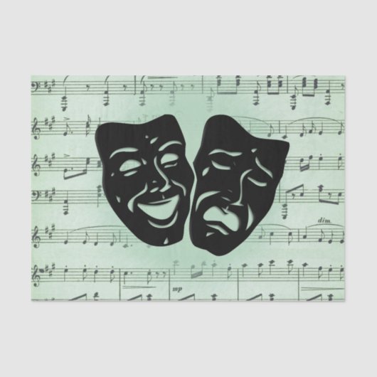 Grüne Musik und griechische Masken im Theater Seidenpapier (Vorderseite)