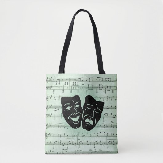 Grüne Musik und griechische Masken im Theater Tasche (Vorderseite)
