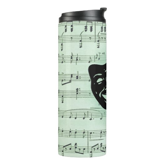 Grüne Musik und griechische Masken im Theater Thermosbecher (Nach links gedreht)