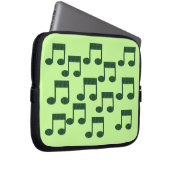 Grüne Musiknoten-Laptop-Hülse Laptopschutzhülle (Vorne Rechts)