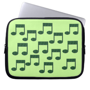 Grüne Musiknoten-Laptop-Hülse Laptopschutzhülle
