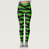 Grüne Musterdruck-Leggings des wilden Tieres des Leggings (Vorderseite)