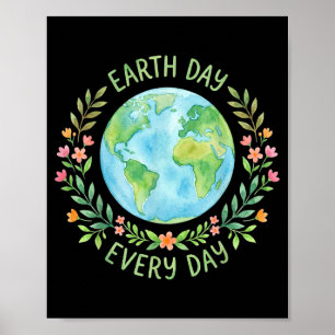 Grüne Mutter Natur Mädchen Erdentag-Shirt Frauen Poster