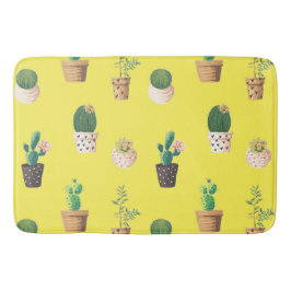 Grüne Nachspeise Sukkulente Kakteen in Pots Badematte