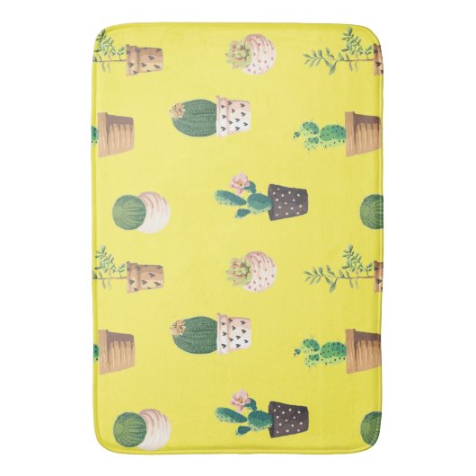 Grüne Nachspeise Sukkulente Kakteen in Pots Badematte (Vorderseite Vertikal)