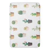 Grüne Nachspeise Sukkulente Kakteen in Pots Badematte (Vorderseite Vertikal)