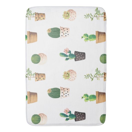 Grüne Nachspeise Sukkulente Kakteen in Pots Badematte (Vorderseite Vertikal)