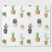 Grüne Nachspeise Sukkulente Kakteen in Pots Geschenkpapier (Flach)