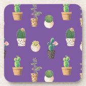 Grüne Nachspeise Sukkulente Kakteen in Pots Getränkeuntersetzer (Vorderseite)