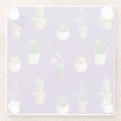 Grüne Nachspeise Sukkulente Kakteen in Pots Glasuntersetzer (Rückseite)