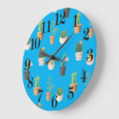 Grüne Nachspeise Sukkulente Kakteen in Pots Große Wanduhr (Winkel)