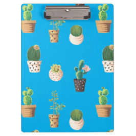 Grüne Nachspeise Sukkulente Kakteen in Pots Klemmbrett