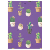 Grüne Nachspeise Sukkulente Kakteen in Pots Klemmbrett (Rückseite)