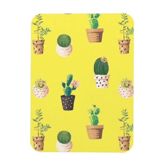 Grüne Nachspeise Sukkulente Kakteen in Pots Magnet (Vertikal)