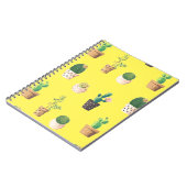 Grüne Nachspeise Sukkulente Kakteen in Pots Notizblock (Linke Seite)