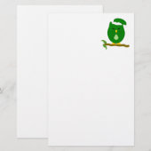 Grüne Nacht-Eule-Design Briefpapier (Vorne/Hinten)