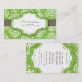Grüne Nagel-Techniker-Visitenkarte des Damast-100 Visitenkarte (Vorne/Hinten)