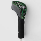 Grüne Namen und Golfbälle auf schwarz gedruckt Golf Headcover (angewinkelt)