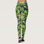 Grüne Natur Acrylmalenleaf Leggings (Rückseite)