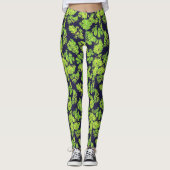 Grüne Natur Acrylmalenleaf Leggings (Vorderseite)