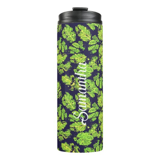 Grüne Natur Acrylmalenleaf Thermosbecher (Vorderseite)