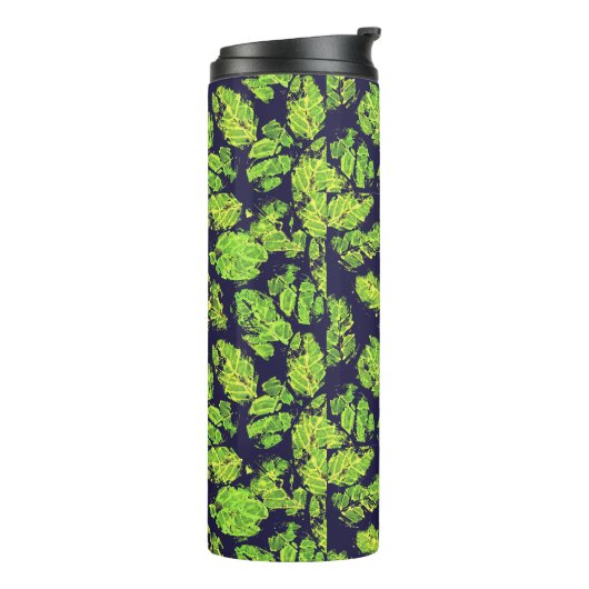Grüne Natur Acrylmalenleaf Thermosbecher (Nach links gedreht)