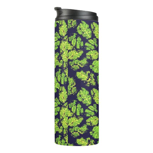 Grüne Natur Acrylmalenleaf Thermosbecher (Nach rechts gedreht)